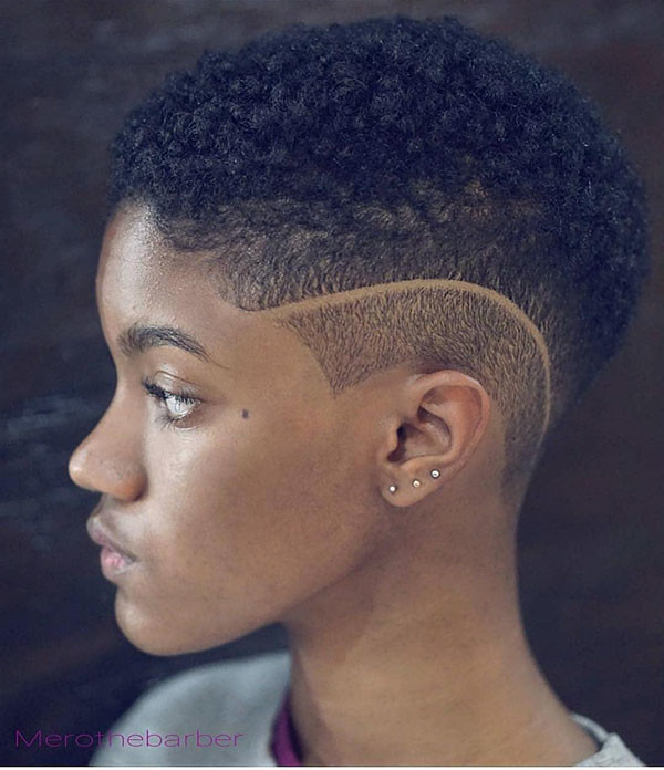 Natural Hair Shaved Sides and Back - Short Haircuts for Black Women 2019