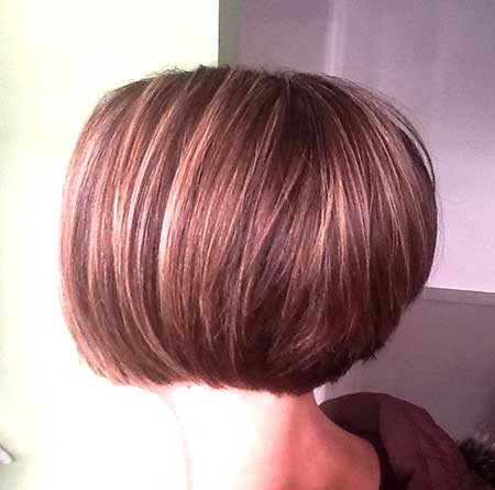 Back View of Simple Bowl Shaped Bob Hairstyle