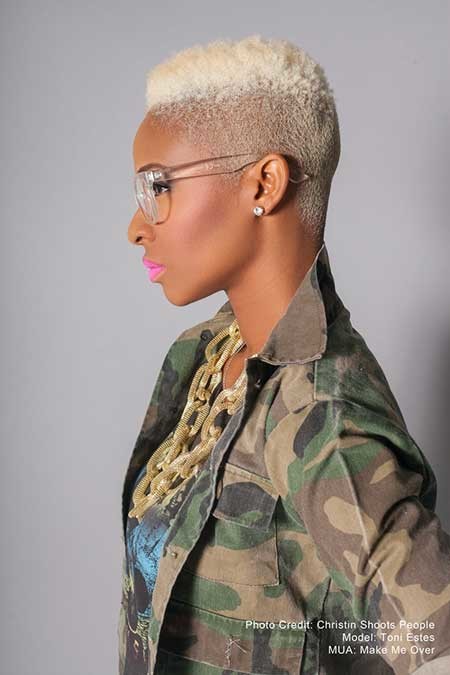 Cool and Awesome Platinum colored Mohawk Short Hair