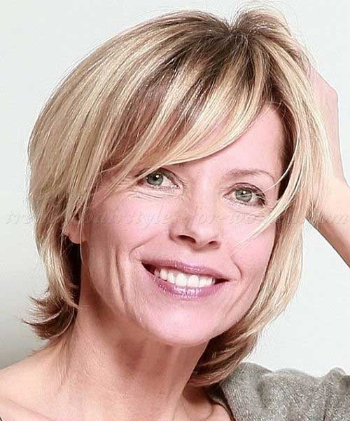 Fine Short Blonde Hair Style for Over 50