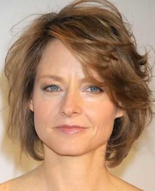 Light Brown Layered Short Hair Style for Over 50