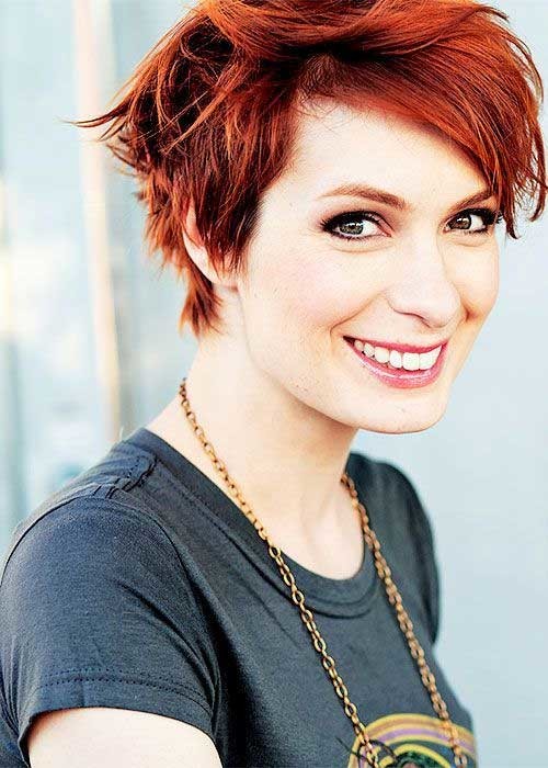 Messy Short Red Pixie Hairstyle