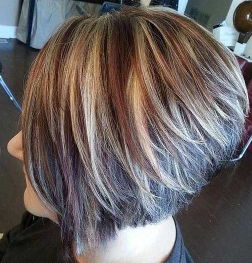 Short Highlighted Stacked Haircut