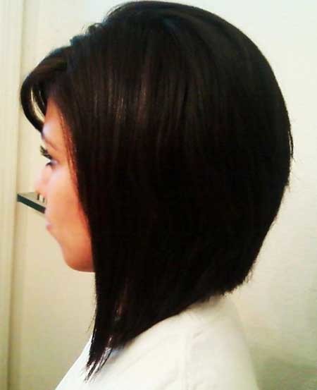 Straight and Blunt Side Swept Bob Hairstyle