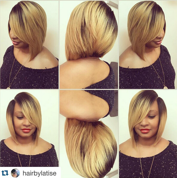 A Line Bob Hairstyle for African American women