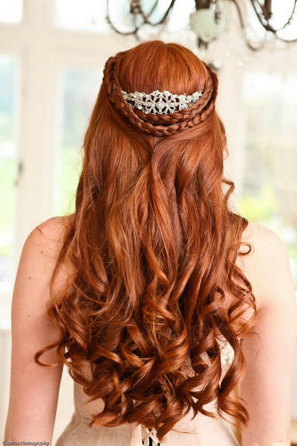 Amazing Half Up Curly Wedding Hairstyle