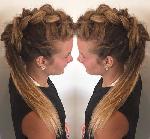 Crimped Braids – Fauxhawk Hairstyle for female
