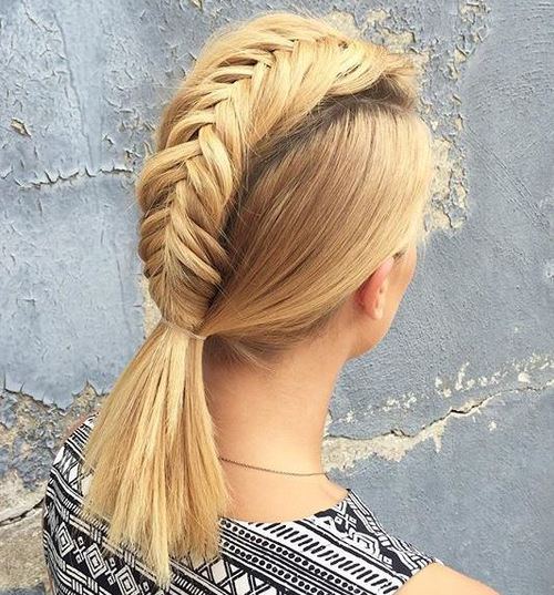 Fishtail Braid Ponytail – Fauxhawk inspired Hairstyle for Women