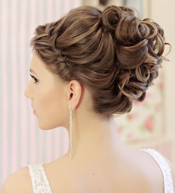 Pretty Updo with Braided Bangs