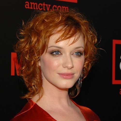 Short Curly Hairstyle with Bangs for Celebrities