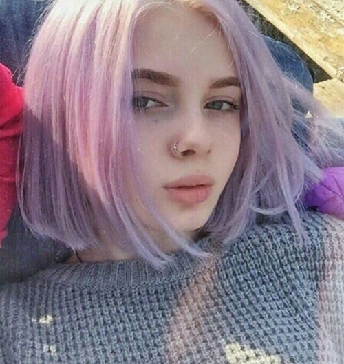 Short Pastel Violet Hair