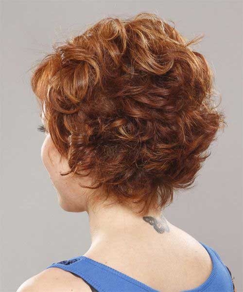 Curly Pixie Hairstyle for Over 40 Back View
