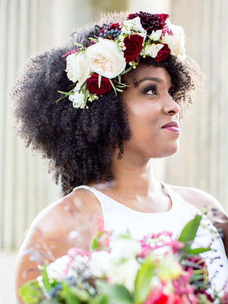 Pretty Curls with Flowers Hairstyle