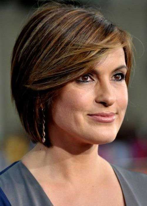Short Brown Bob Hairstyle for Over 40