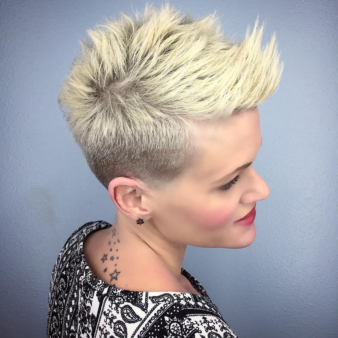 Side Shaved Spiked Short Hairstyle
