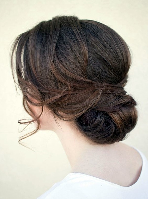 Multilayered Bun with Fringes in Chocolaty Brown Shades