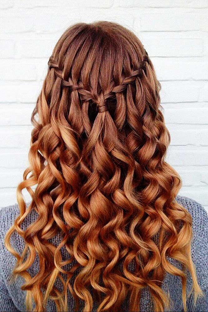 The Waterfall Look with Side Braids