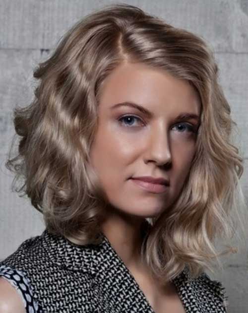 Asy Blonde Curly Bob Hairstyle
