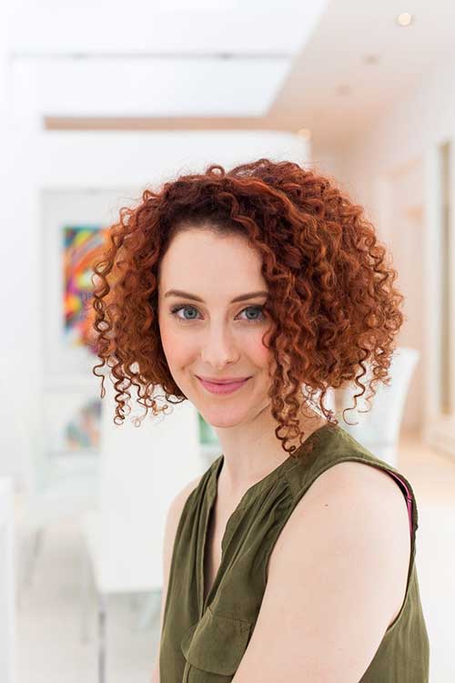 Ginger Thick Curly Bob Hairstyle