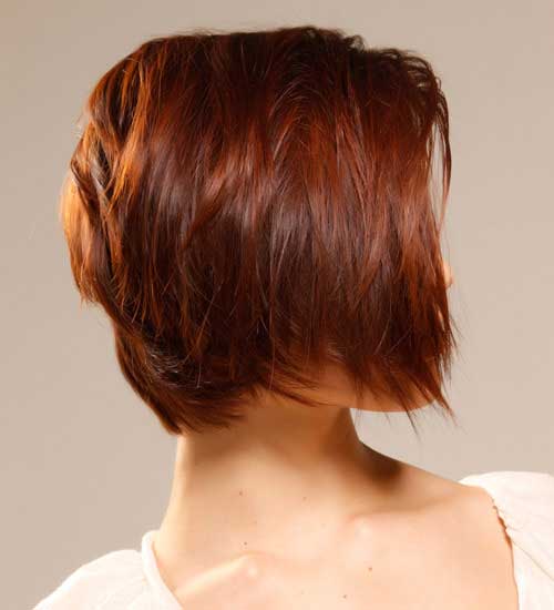 Short Cute Hairstyle for Thick Red Hair Side View