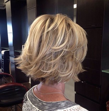 Blonde Bob with Flared Layered Ends