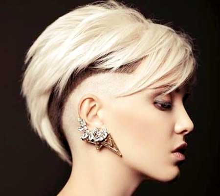 Blonde Colored Undercut Hairstyle for Girls