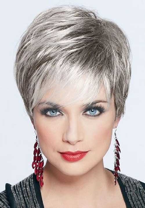 Short Layered and Edgy Hairdo for Older Women