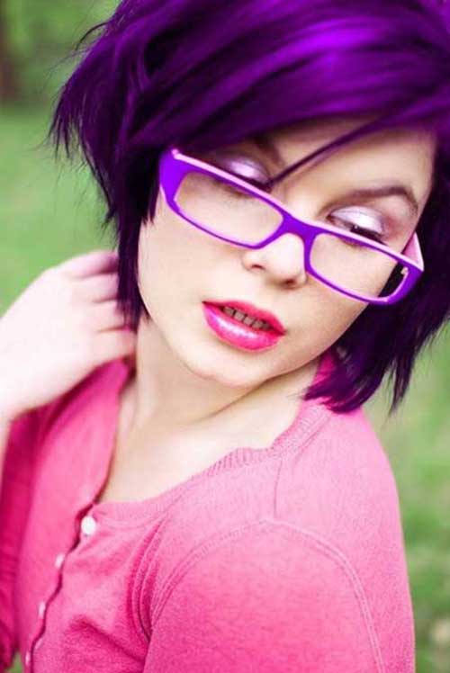 Short Purple Hair Color Idea