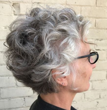 3 curly gray hairstyle for older women