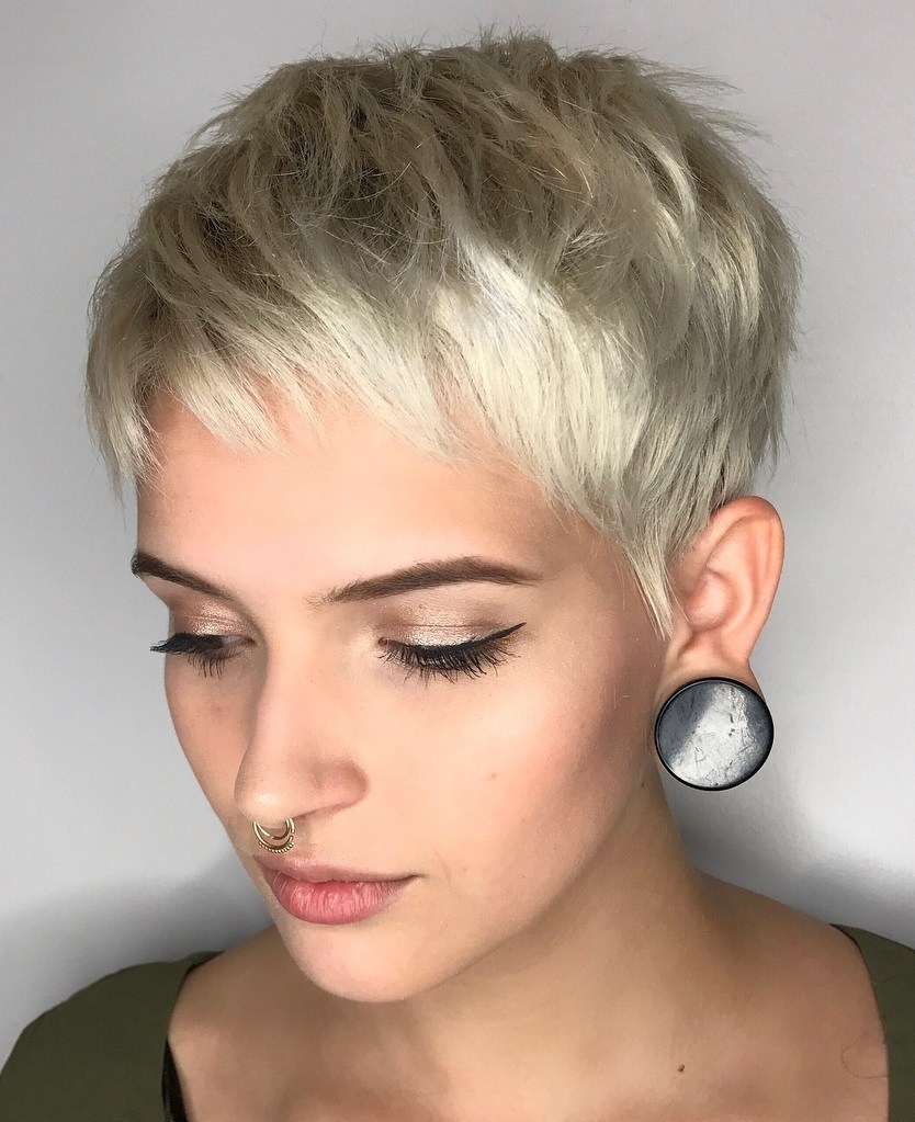 Effortless Pixie Cut with Short Bangs.