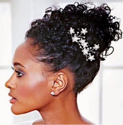 A Showy Wedding Hairstyle For Short Natural Hair