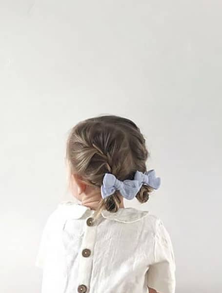 French Braids with Bows 1