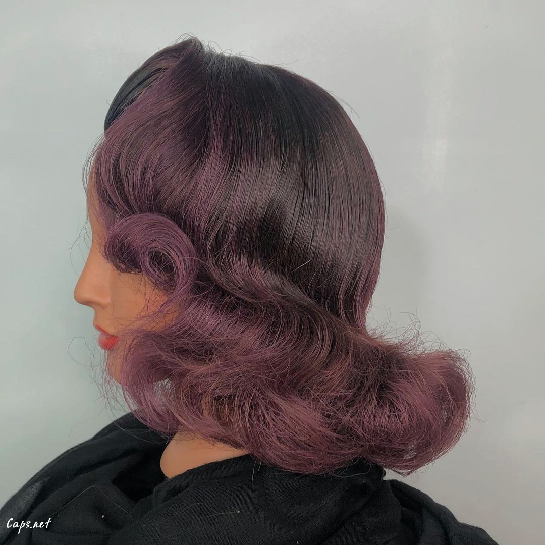 Light Purple Pageboy Hairstyle 1