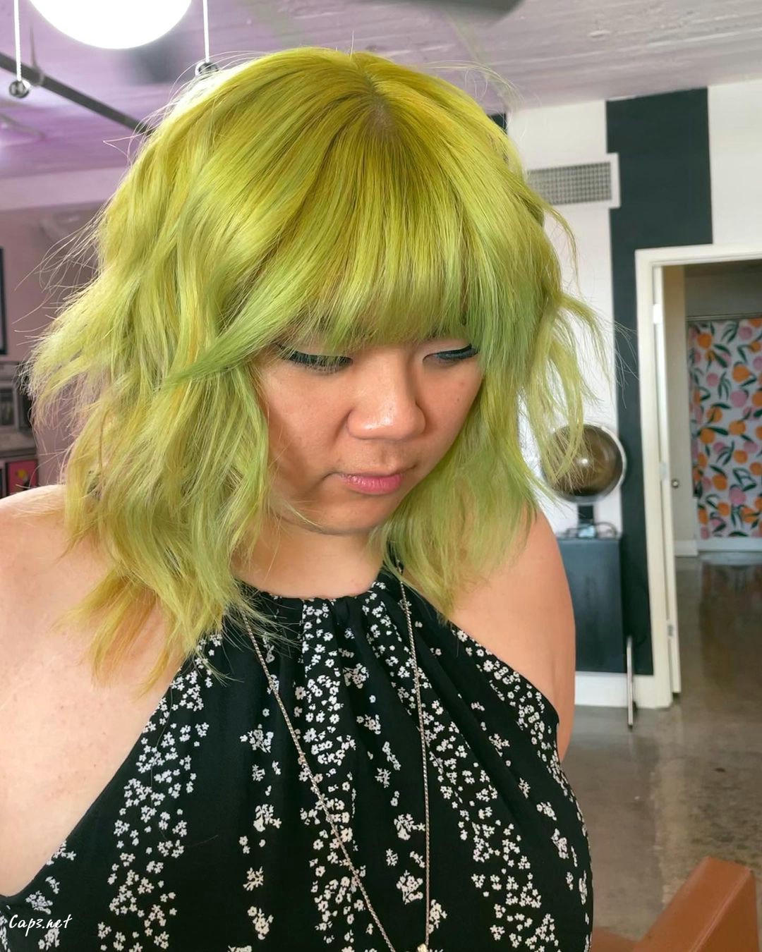 Lime Shaggy Hair 1