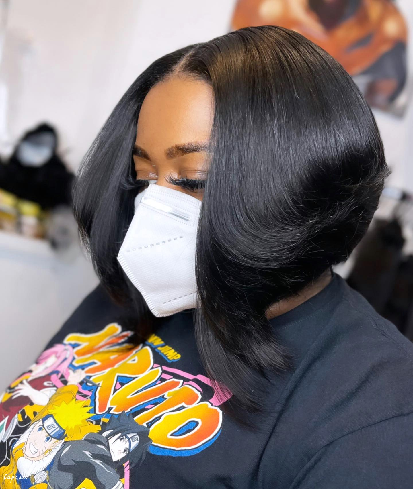 Natural Brown Bob Middle Part