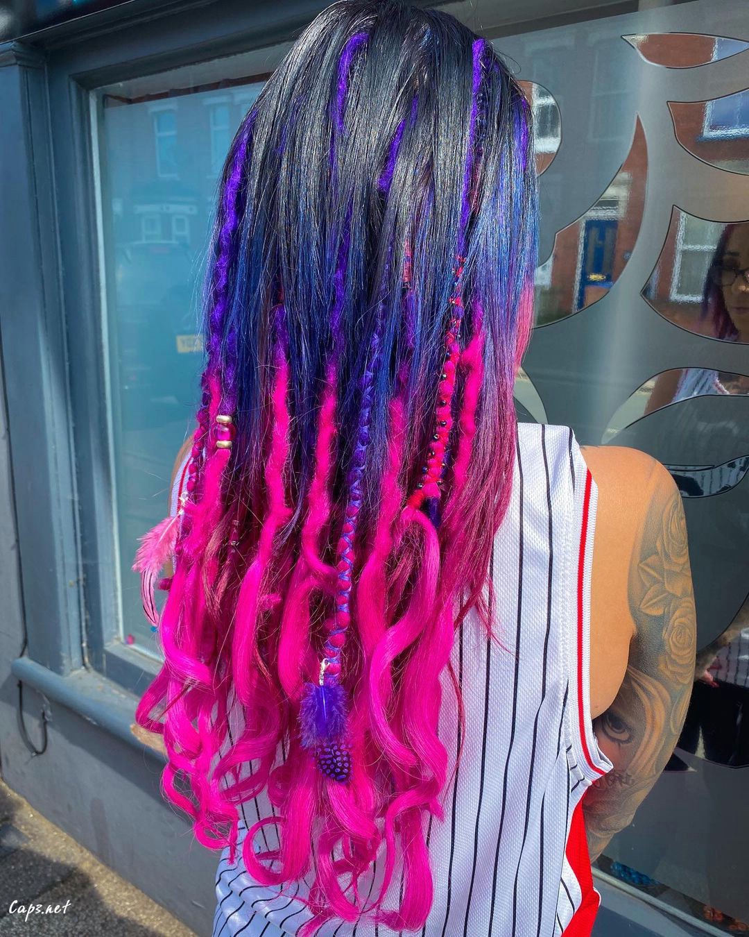 Purple Pink Dreadlock Hair