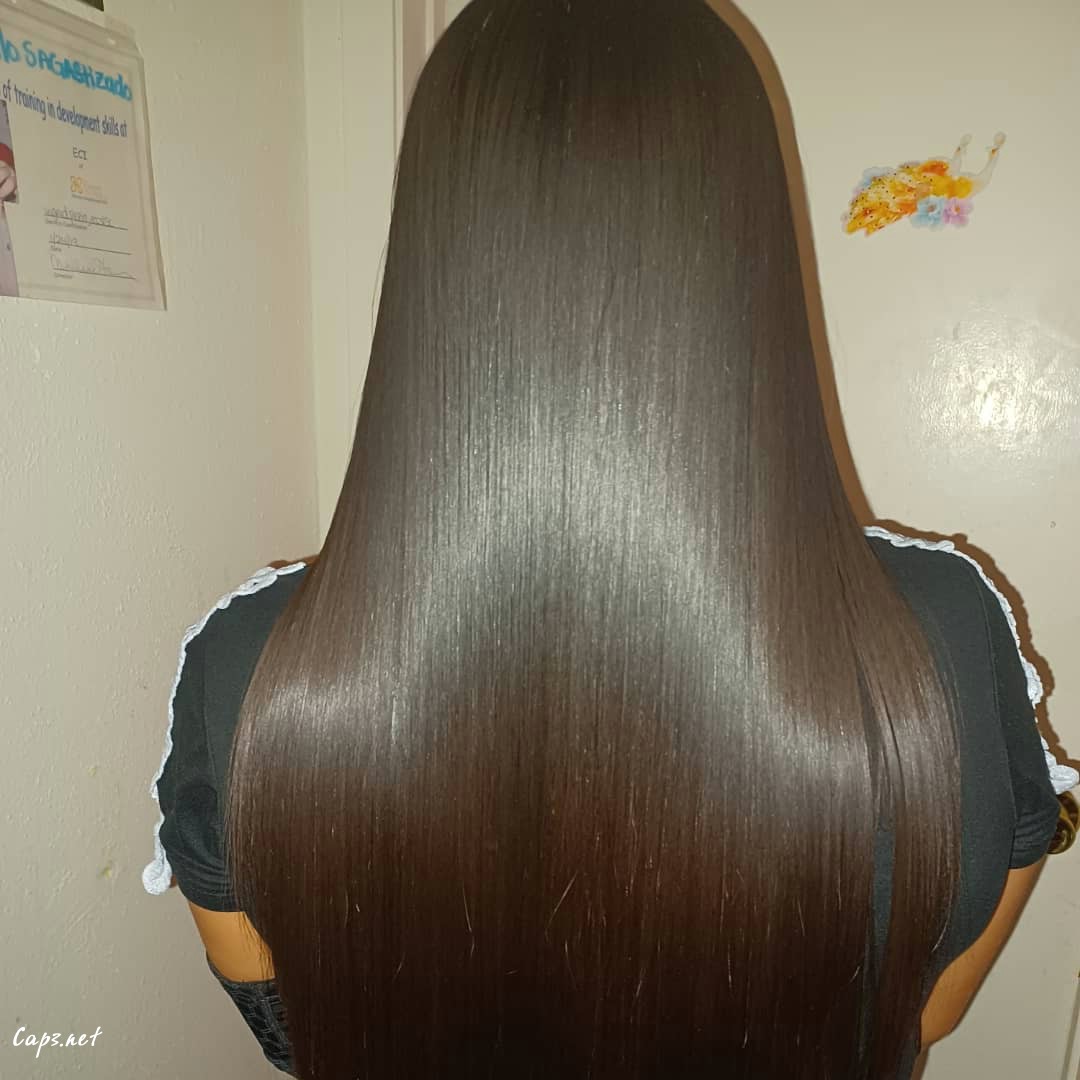 Shiny Healthy Brown Silk Press Hair