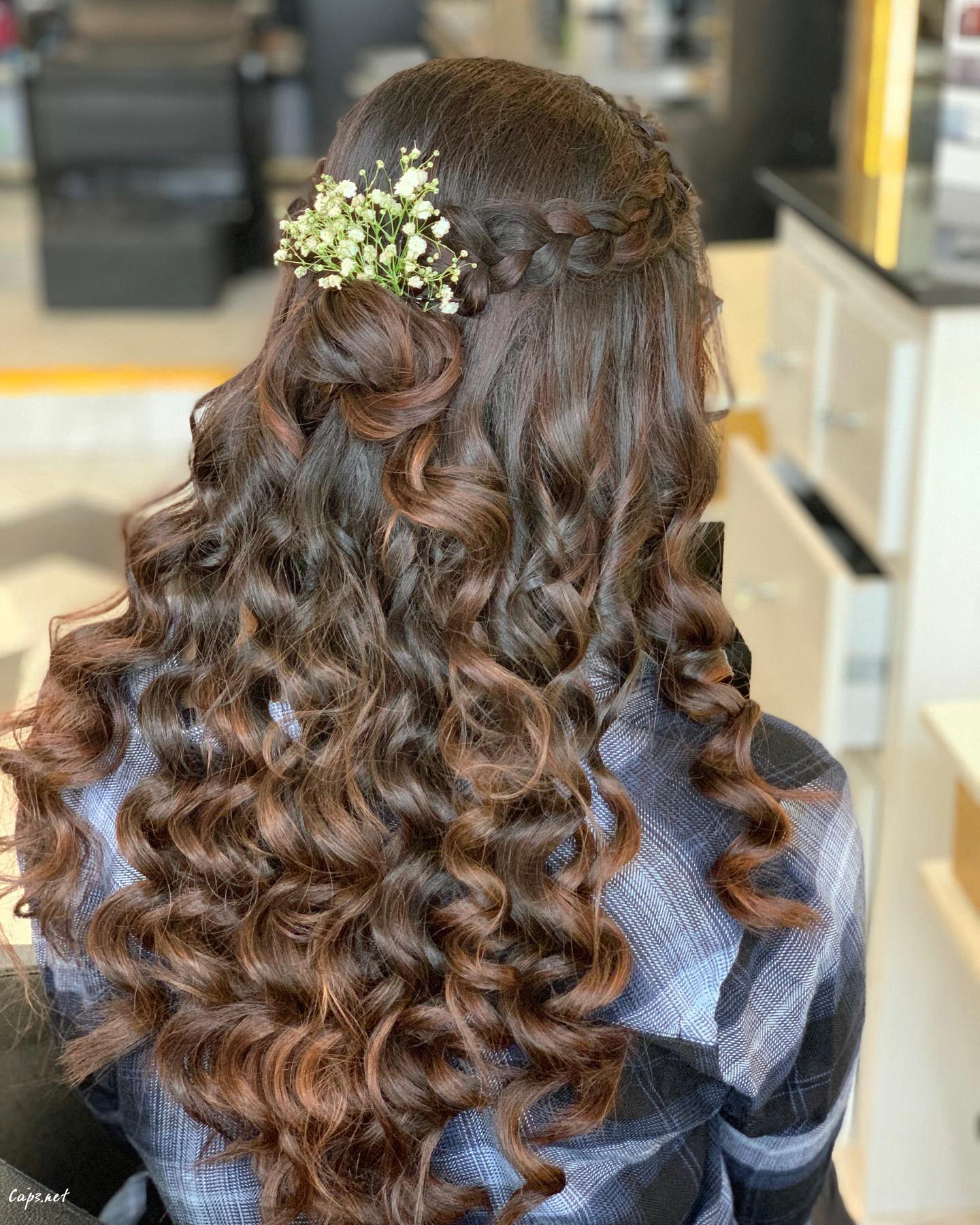 Wavy Hair With Flower 1