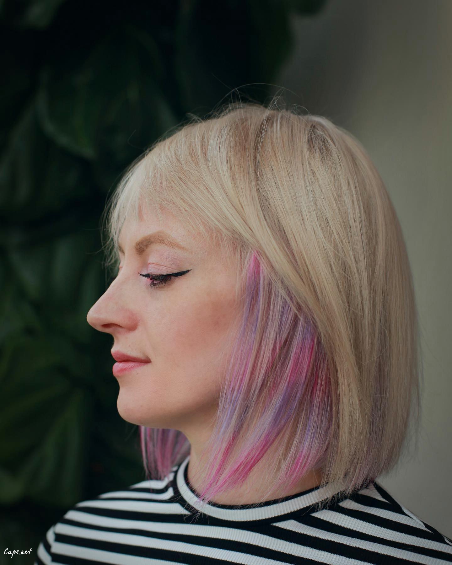 Blonde Raccoon Hair With Pastel Highlights