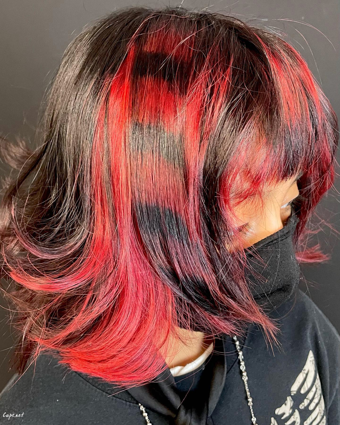 Bright Red Raccoon Hairstyle