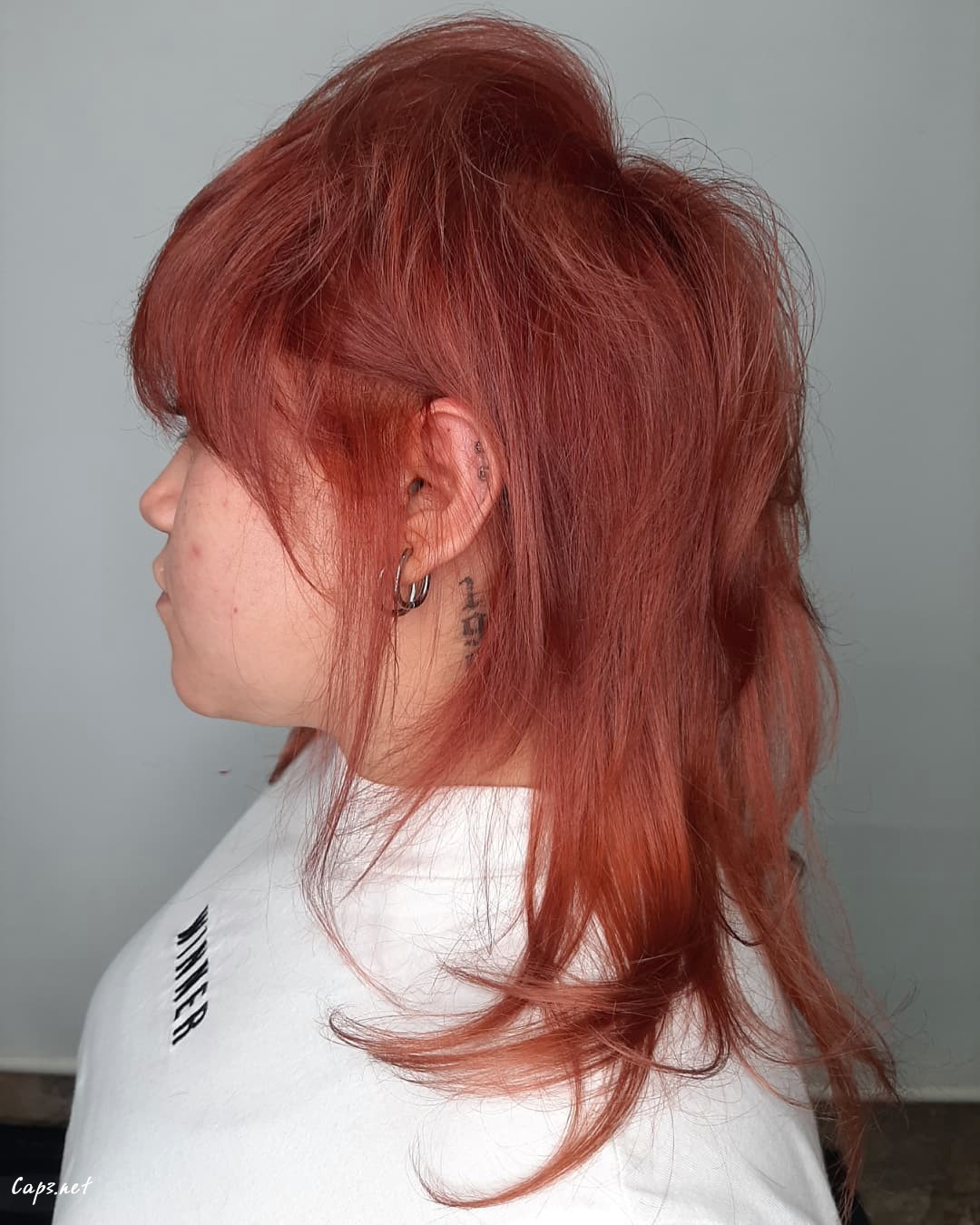 Coral Hot Mullet Hairstyle