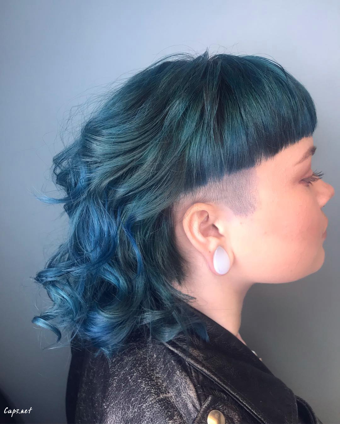 Green Short Mullet Hairstyle