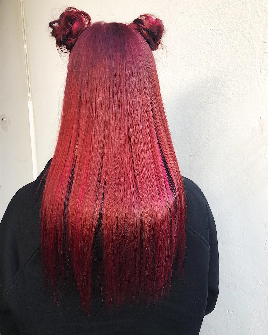 Hot Red Hair With Space Buns