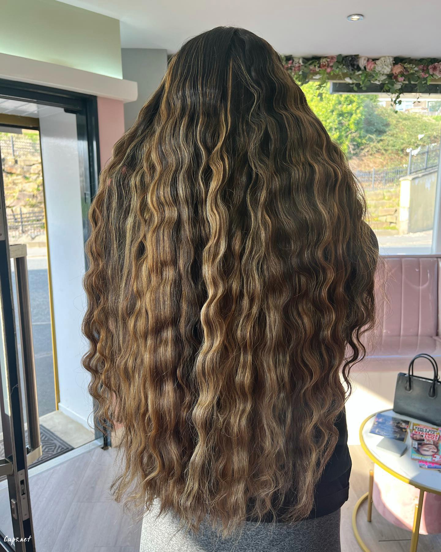 Long Hair With Highlights Crimped Look