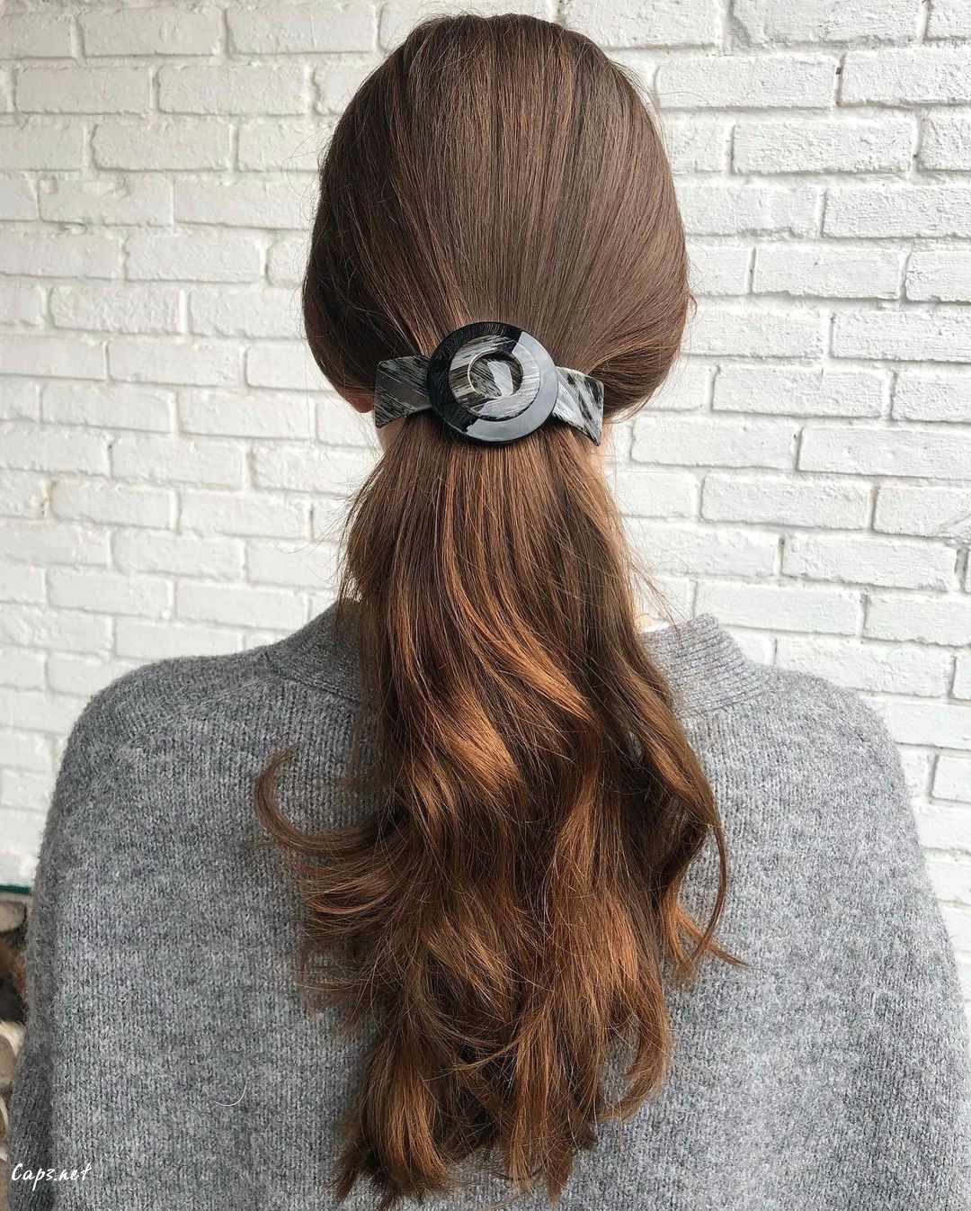Long Loose Ponytail With A Claw Clip