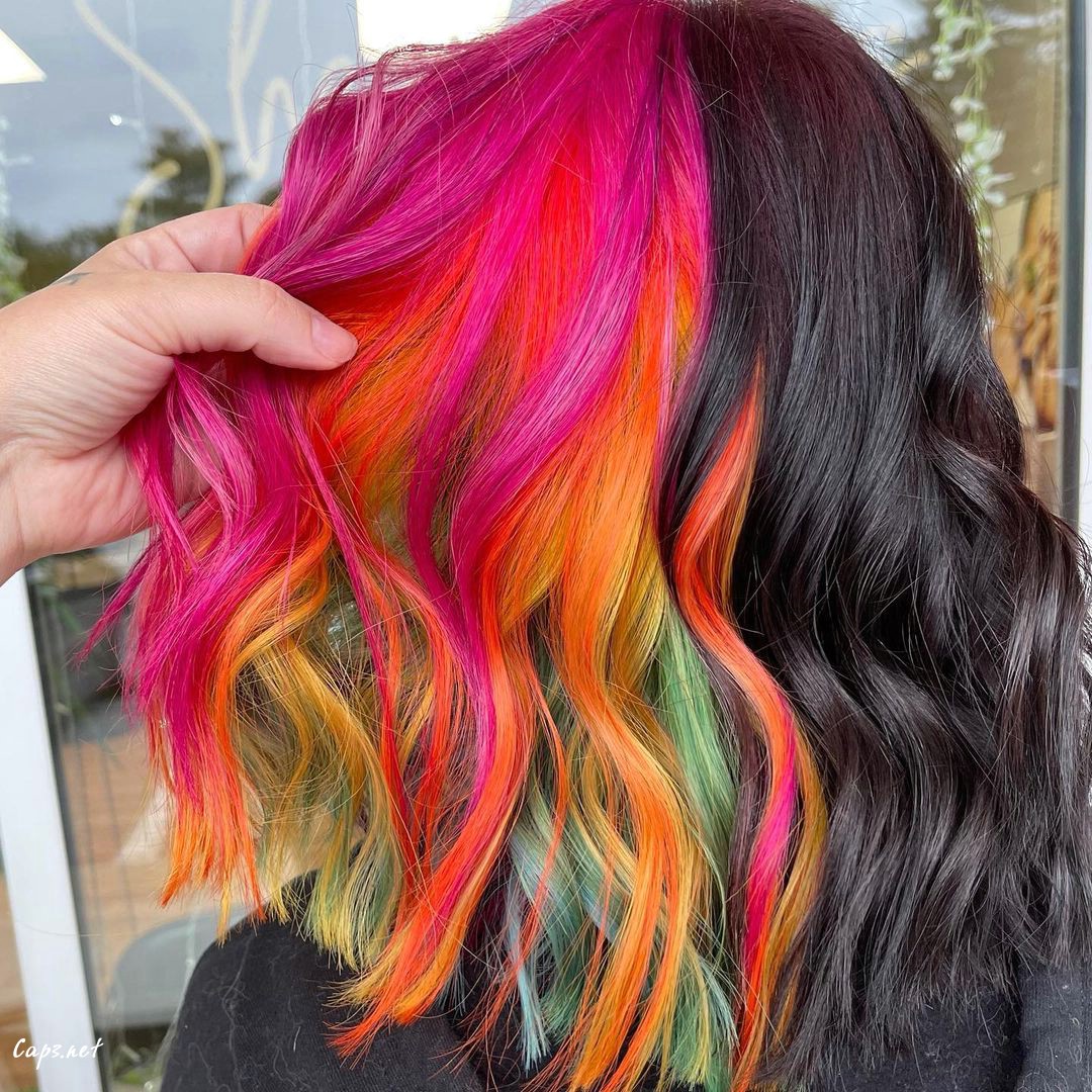 half hair rainbow