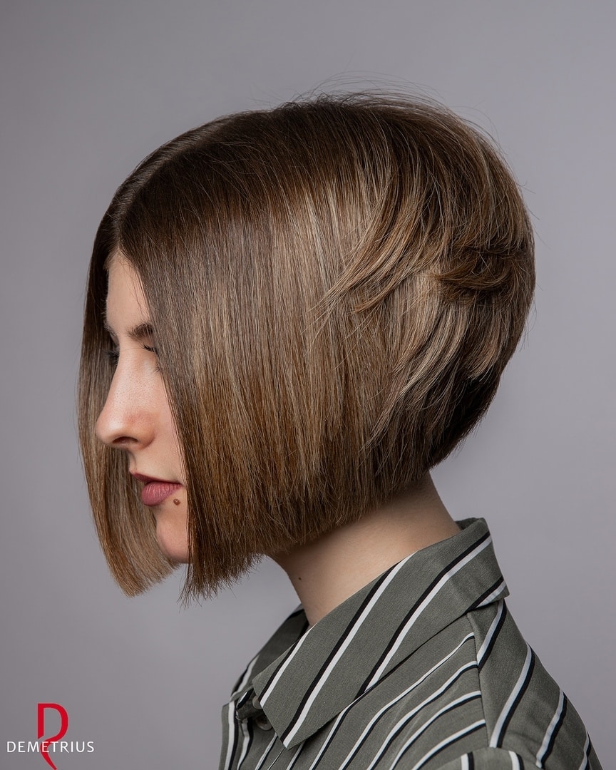 layered chin length cut for thick hair