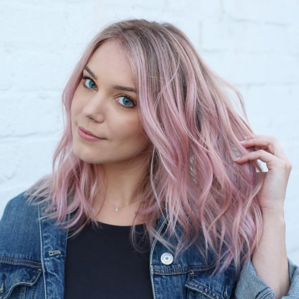 lob for pink beachy hair