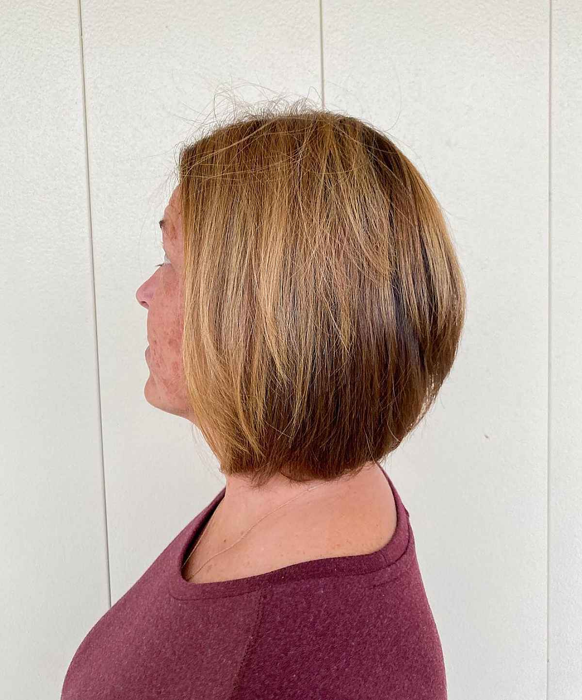 mid length stacked bob for ladies over sixty