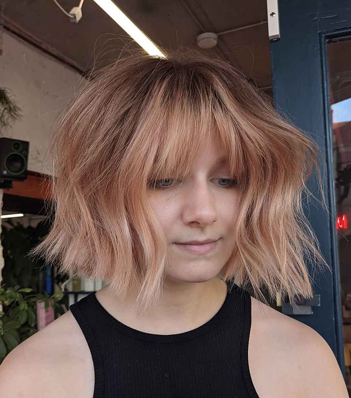 textured and lived in bob cut